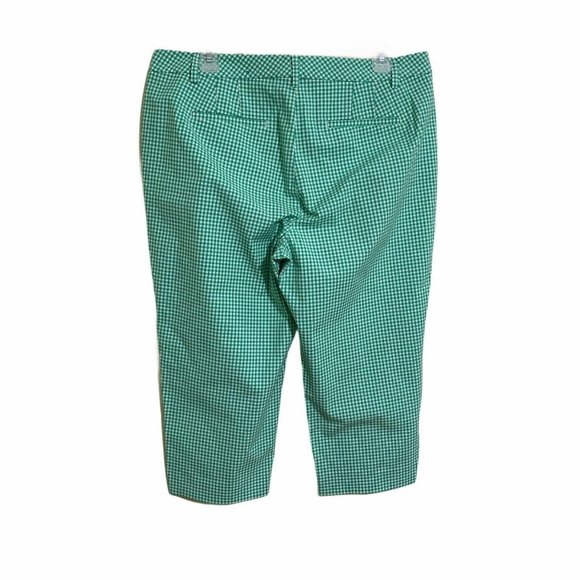 Talbots Womens Green Gingham Perfect Skimmer Crop - Picture 3 of 5